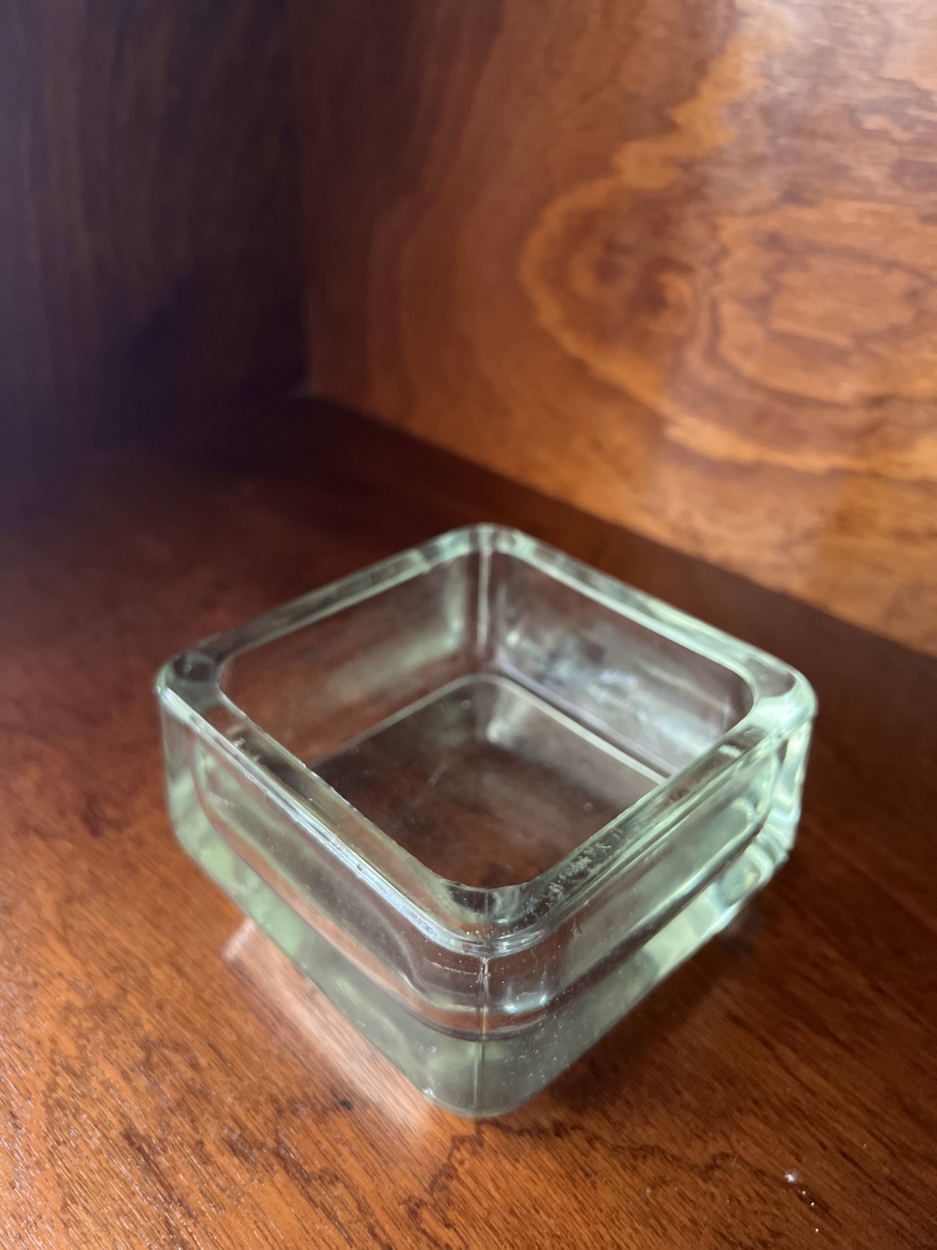 Bauhaus glass ashtray/pocket tray, Lumax design 1970