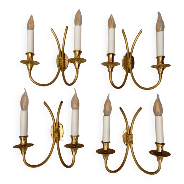 Applique classique Lucien Gau 4132 - 2 lumières - Détails décoratifs Liens - H 32 cm, L 27 cm