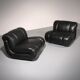 Mimo Padova black leather modular lounge chairs "Velasquez" - 1970