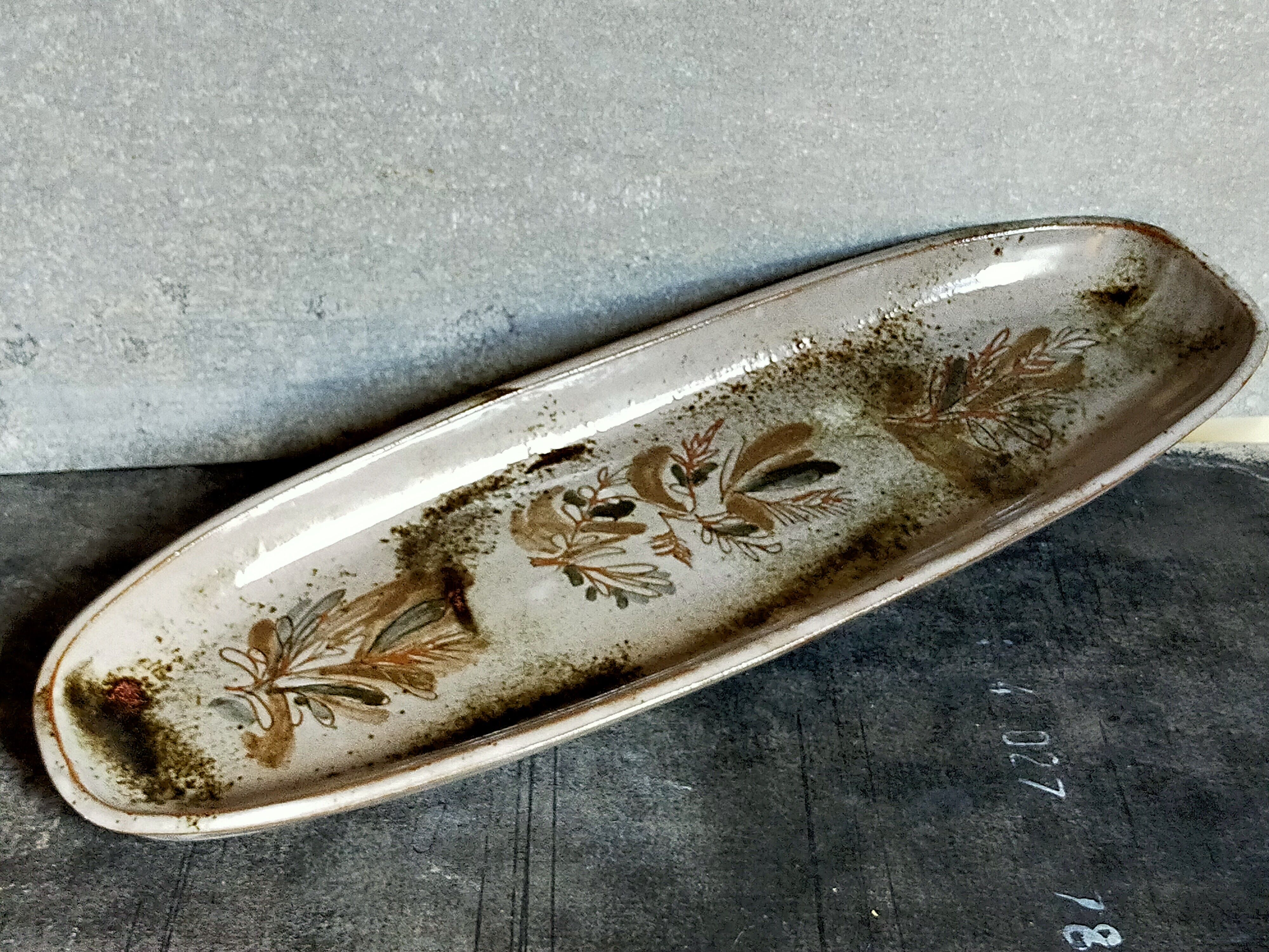 60s ceramic potter oval dish