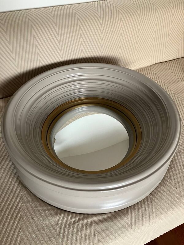 Miroir rond motif bicolore gris et coloris doré FRETTE at Home