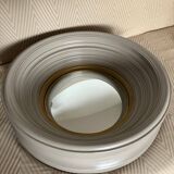 Round mirror with two-tone grey and gold pattern, FRETTE at Home