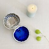 Silver-plated shell butter dish, 1950s