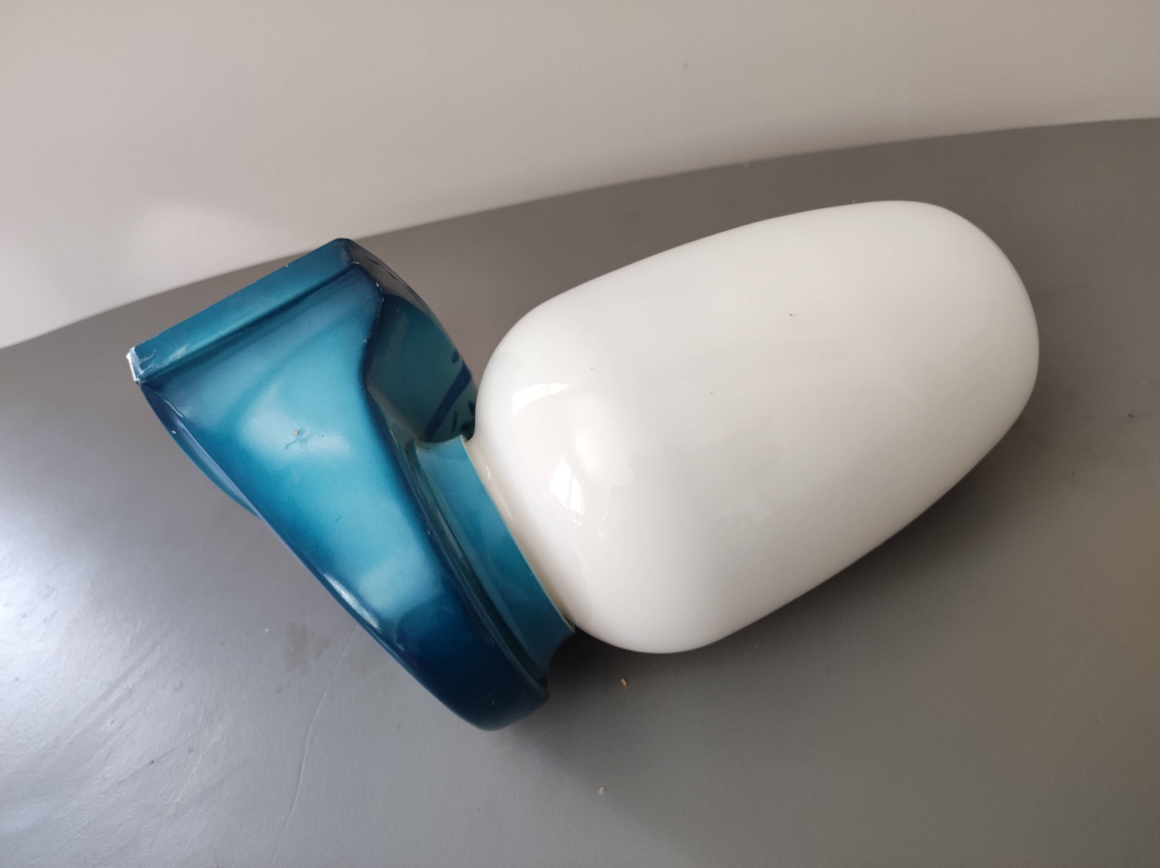 Lamp wall lamp bathroom glass blown mouth triplex Tovil opaline