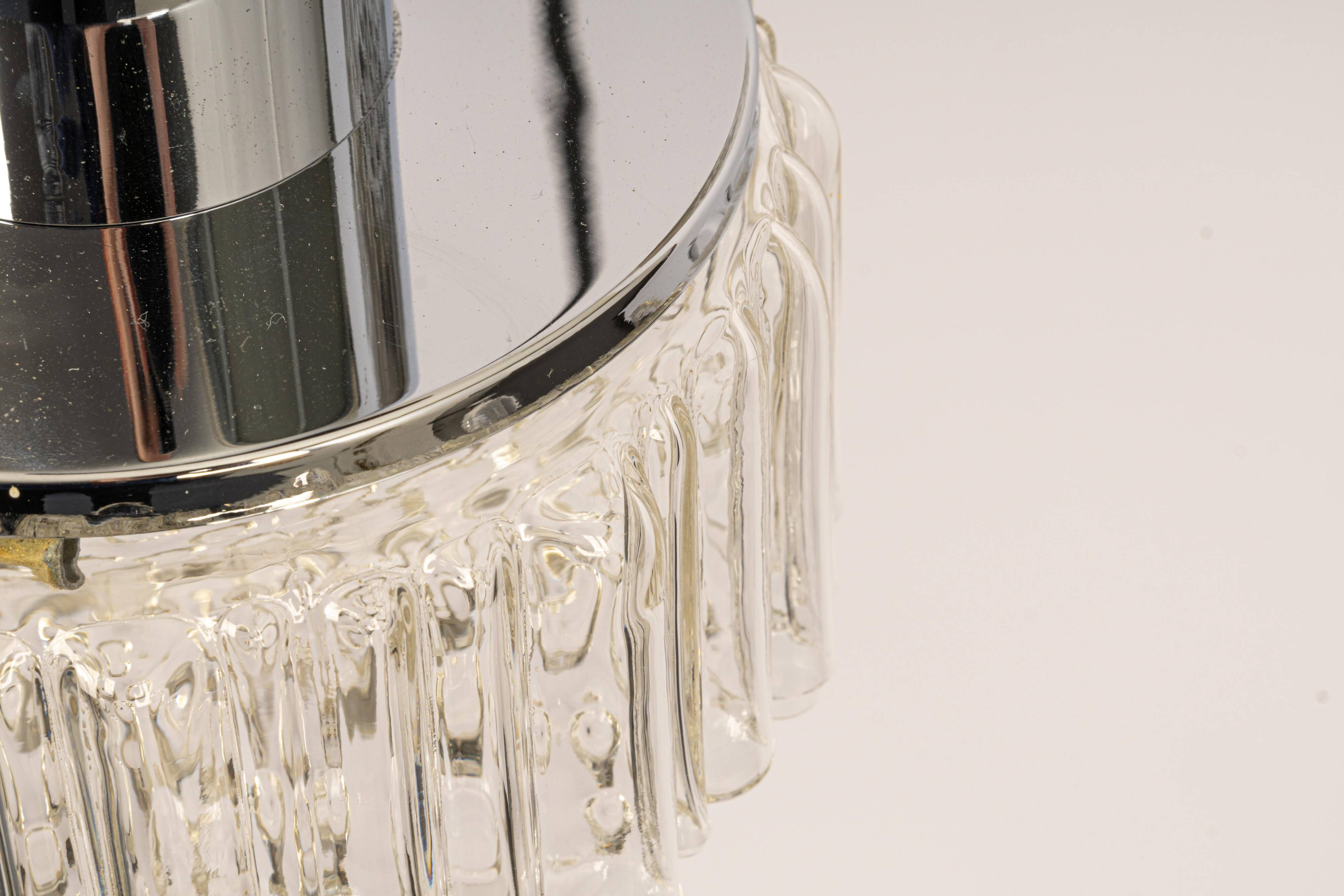 Large glass cascade chandelier designed for Staff Leuchten, Germany, 1970s.