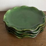 Set of 4 wavy glazed earthenware plates by Milon from Dieulefit, 1970.