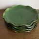 Set of 4 wavy glazed earthenware plates by Milon from Dieulefit 1970.