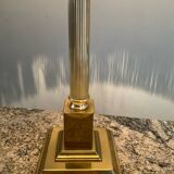 Vintage brass and leather lamp from the 70s