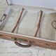 Antique leather and brass trunk/suitcase, high-end luggage circa 1930