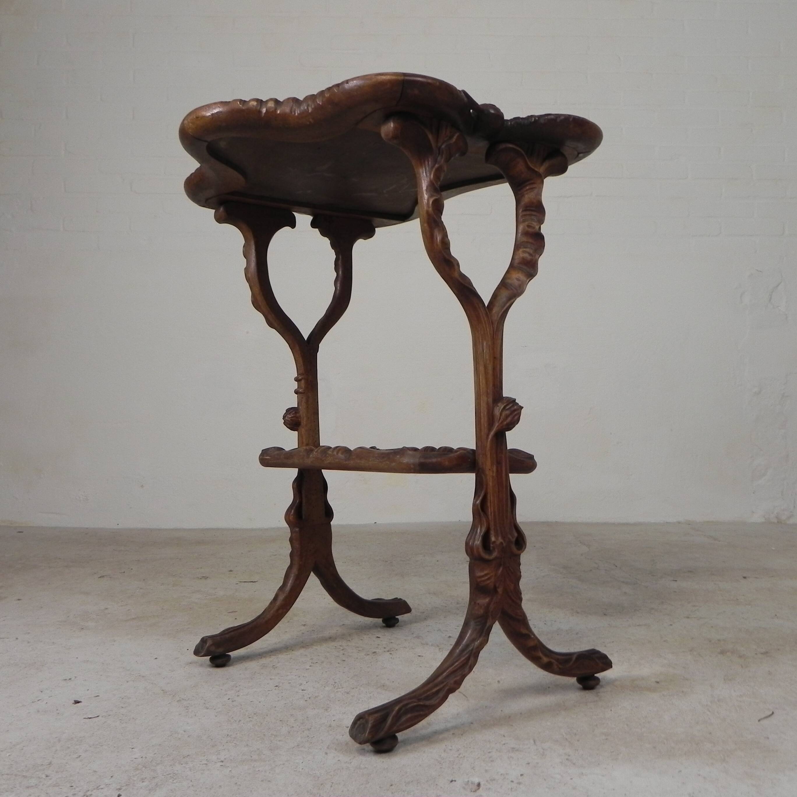 Art Nouveau tea table by Emile Galle, 1899