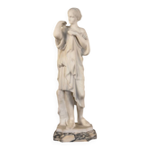 Diane de Gabies, Carrara marble statue after the antique, signed Pugi.