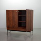 Fristho Franeker Vintage Design Rosewood Cabinet with Glass Handgrips 60s