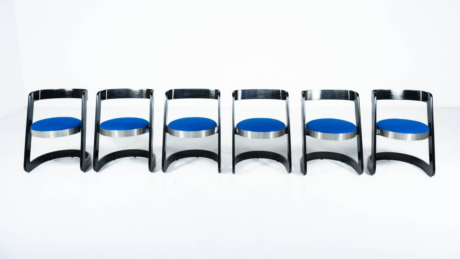 Set of 6 Chairs by Willy Rizzo for Mario Sabot, Italy, 1970s - New Upholstery