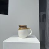 Small two-tone white and brown pitcher Made in China