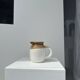 Small two-tone white and brown pitcher Made in China
