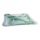 Plateau en verre de Murano vintage avec des tourbillons verts et blancs - Verre italien fait main, milieu du siècle années 1970