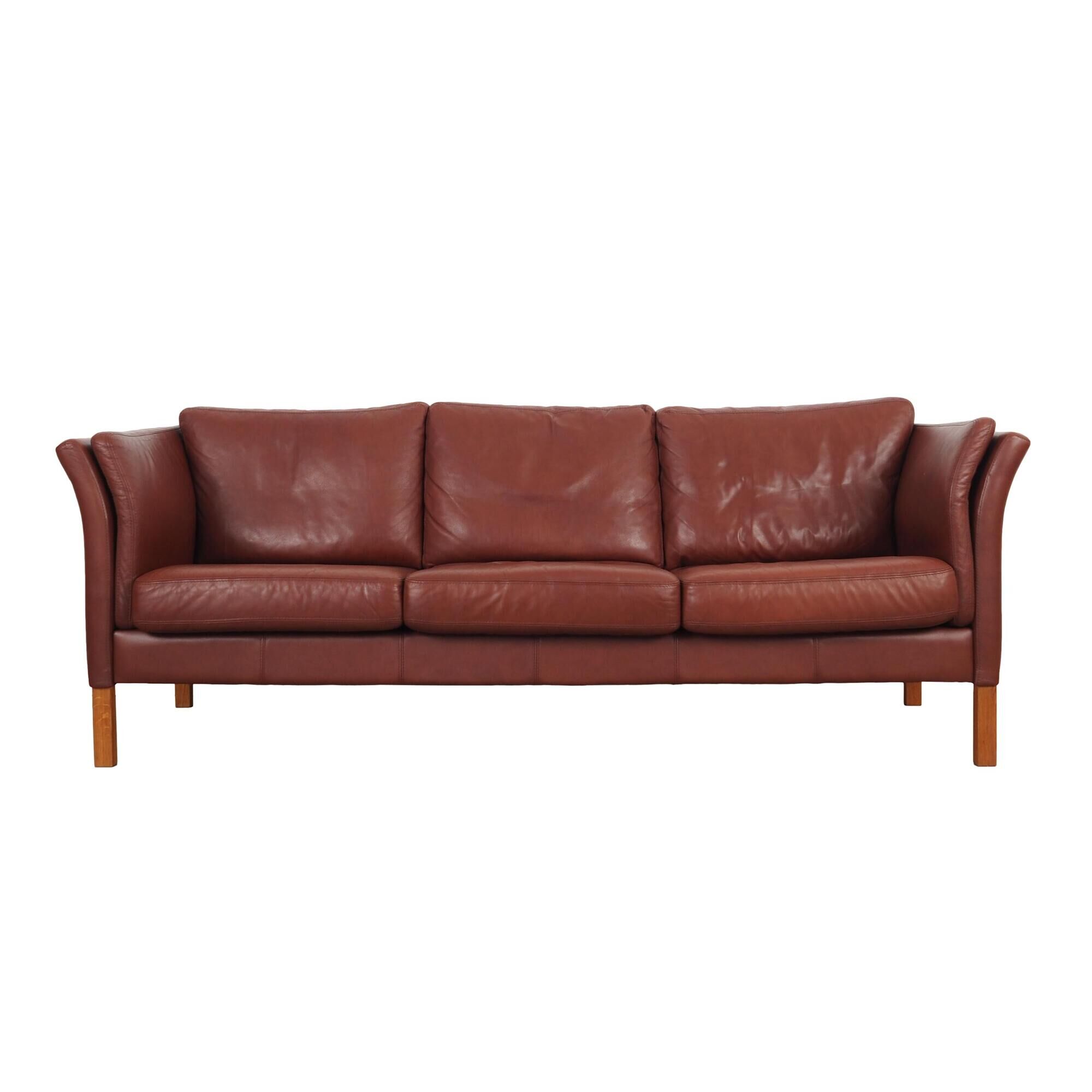 Brown leather sofa, Danish design, 1960s, production: Denmark