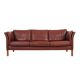 Brown leather sofa, Danish design, 1960s, production: Denmark