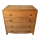 Large vintage chest of drawers with 4 drawers in solid oak.