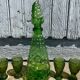 Liqueur service coloured glass empoli, vintage green carafe