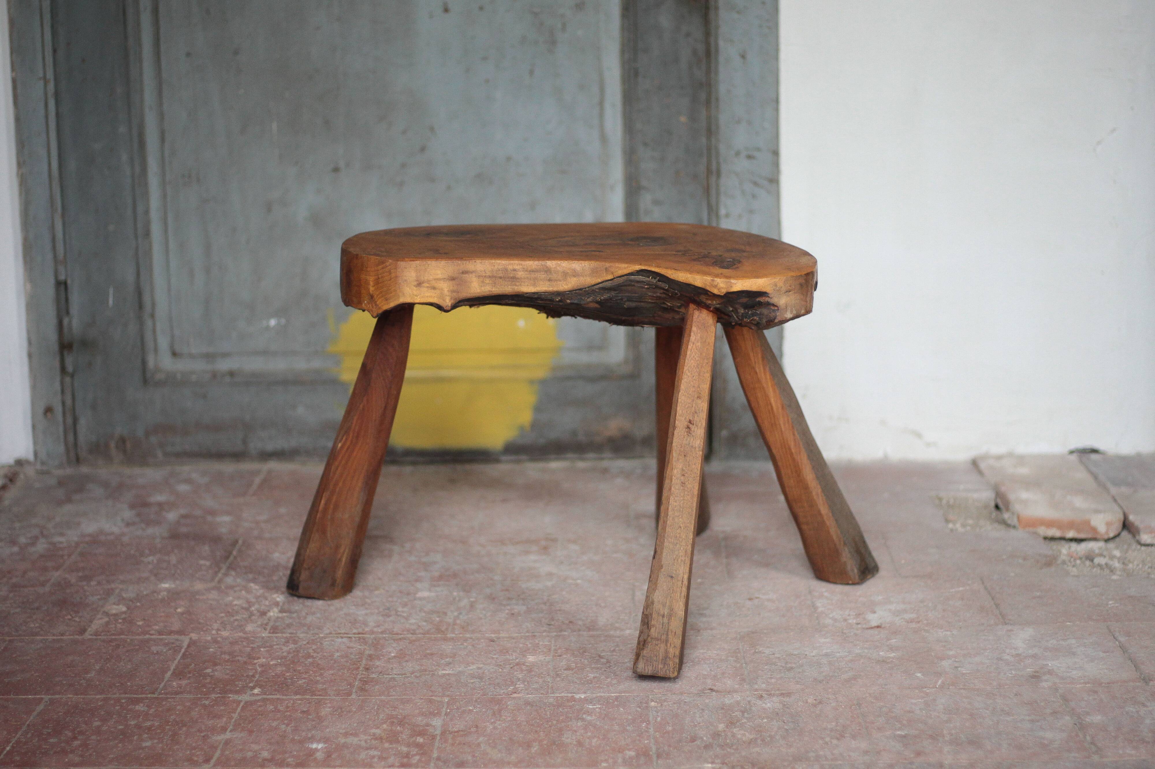 Vintage stool, wooden stool, stool, plant stand, interior decoration