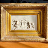 Marble bas-relief tableau of Putti