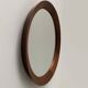 Scandinavian round teak mirror