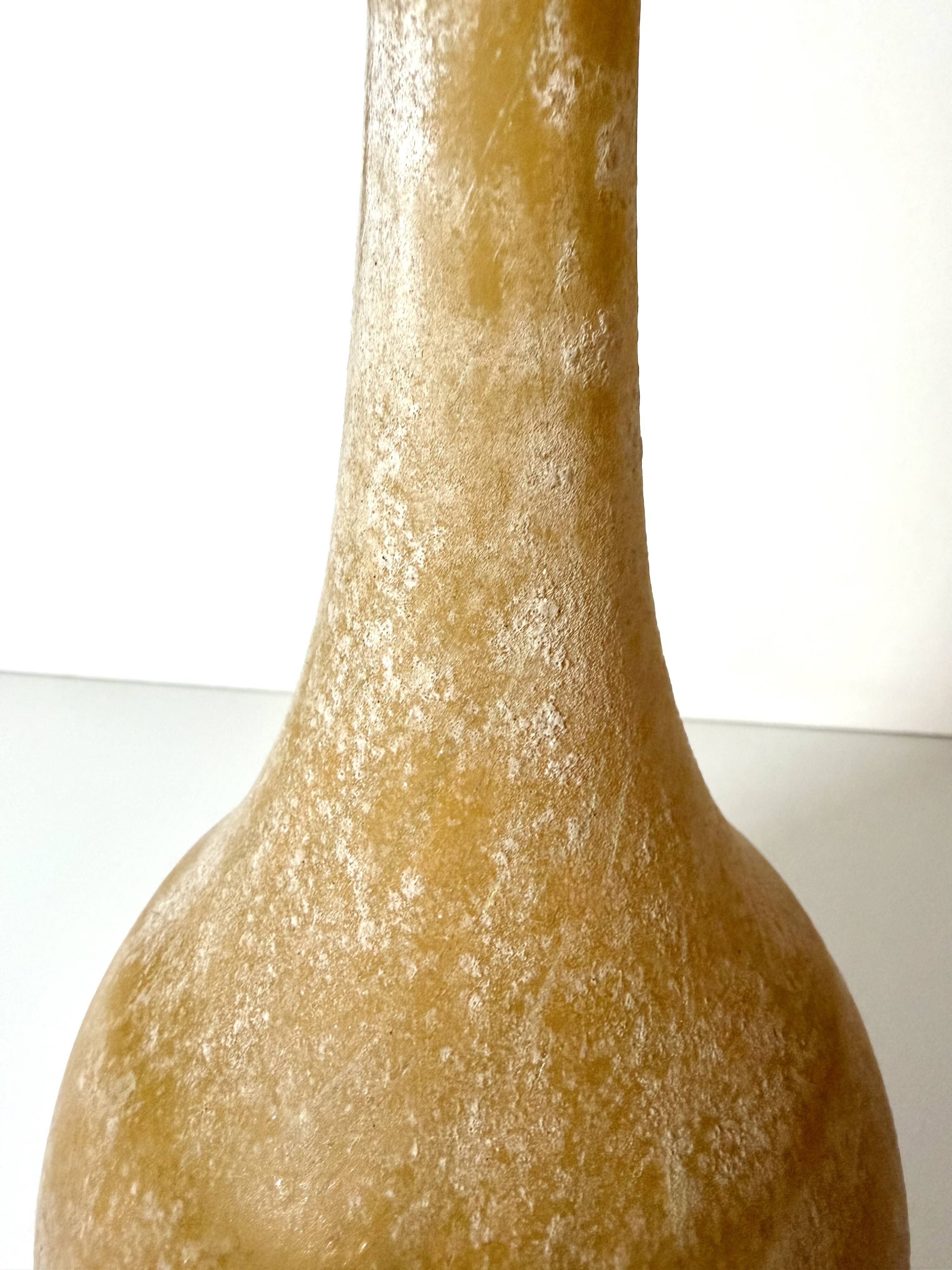 Black and Yellow Scavo Glass Bottle Vase attr. to Gino Cenedese, Italy