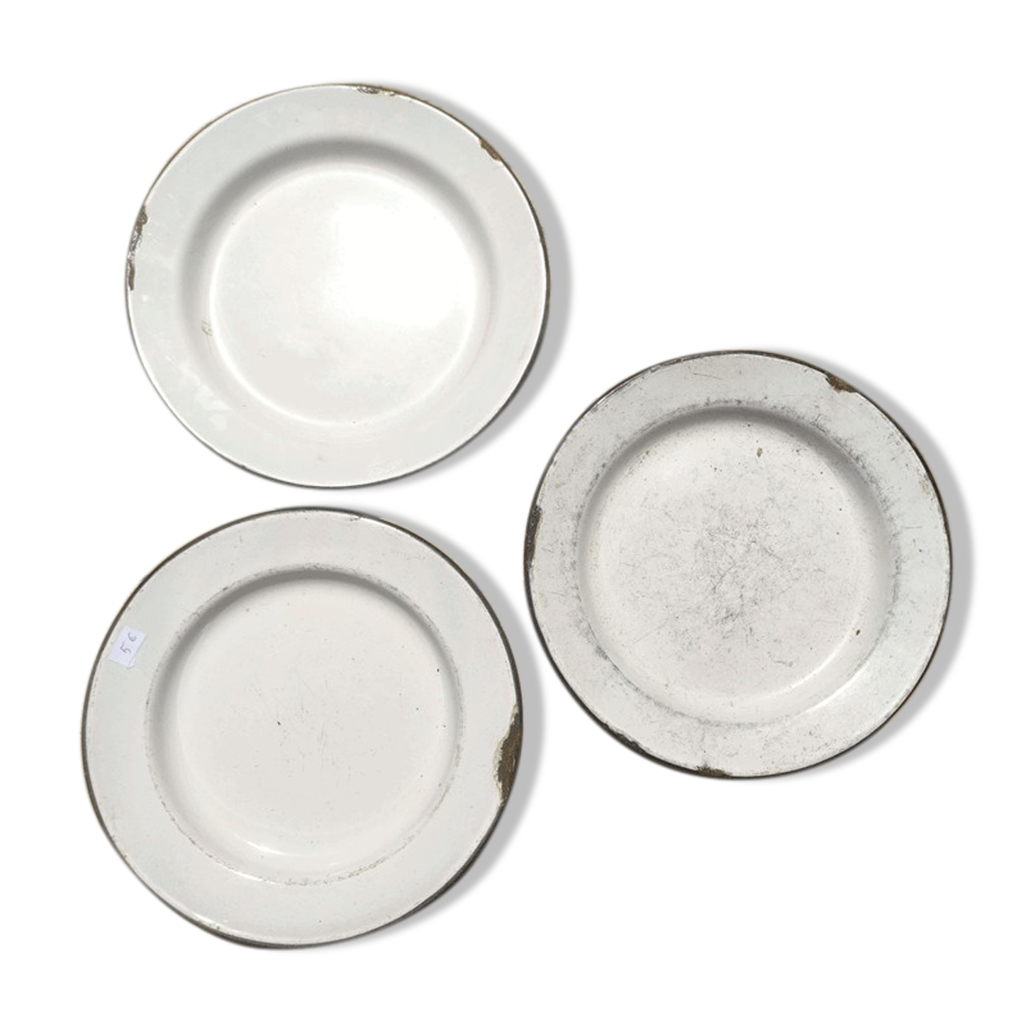 White plates in enamelled sheet metal