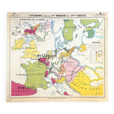 Old Hatier Trotignon map 220-21, 1950 Europe 16th 17th Renaissance