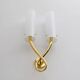 Pair of Large Brass and Murano Glass Sconces in the Style of Gio Ponti