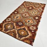 5x9 Red & Orange Faded Colors Anatolian Kilim Rug, 150x271Cm