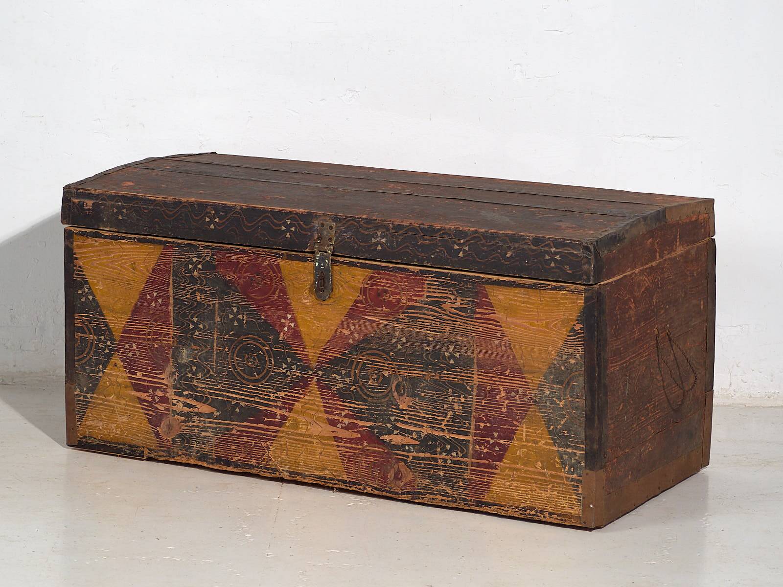 Malle ethnique ancienne peinte à la main (vers 1890) #30