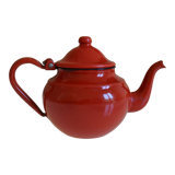 Vintage tea in red and black enamelled sheet