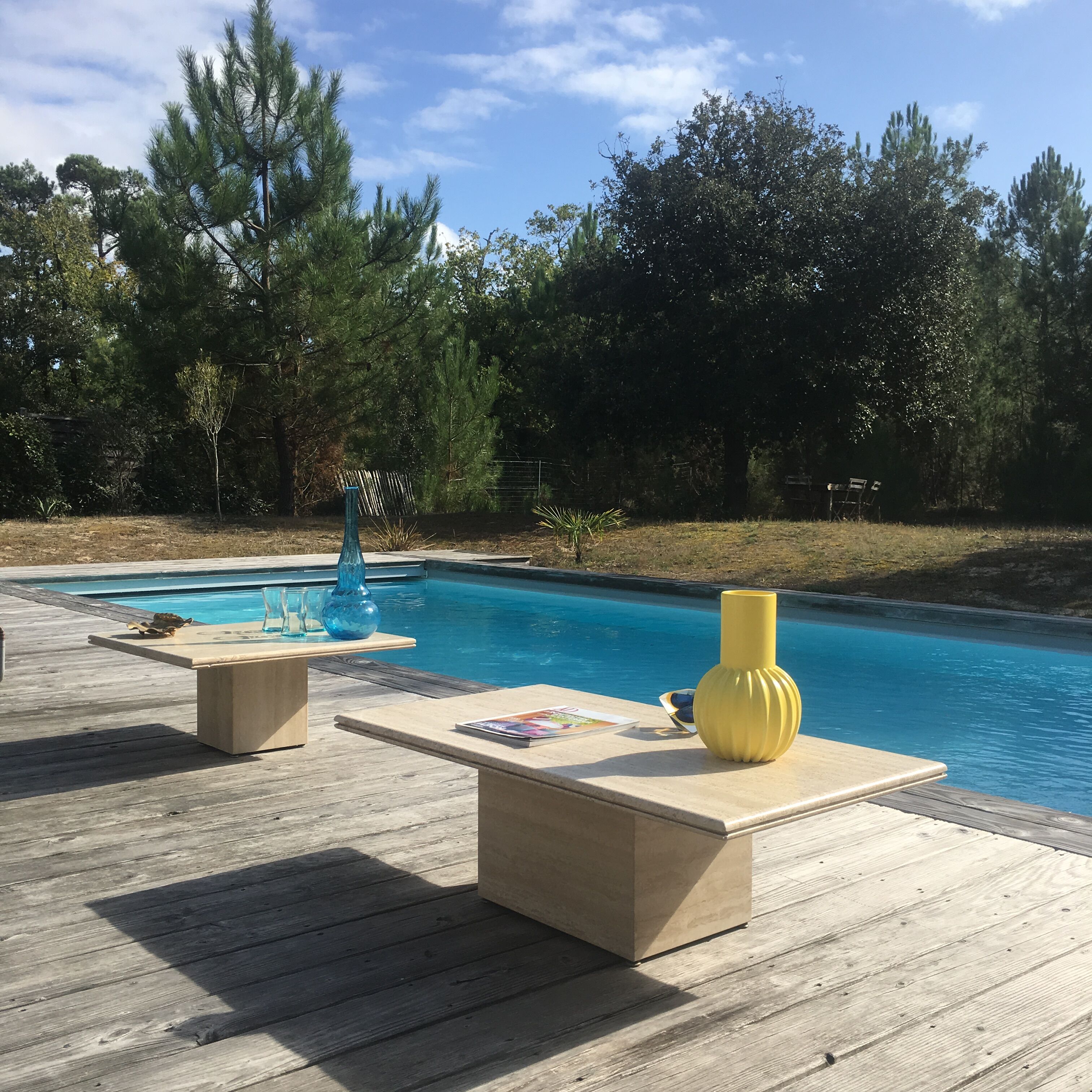 Vintage travertine coffee table