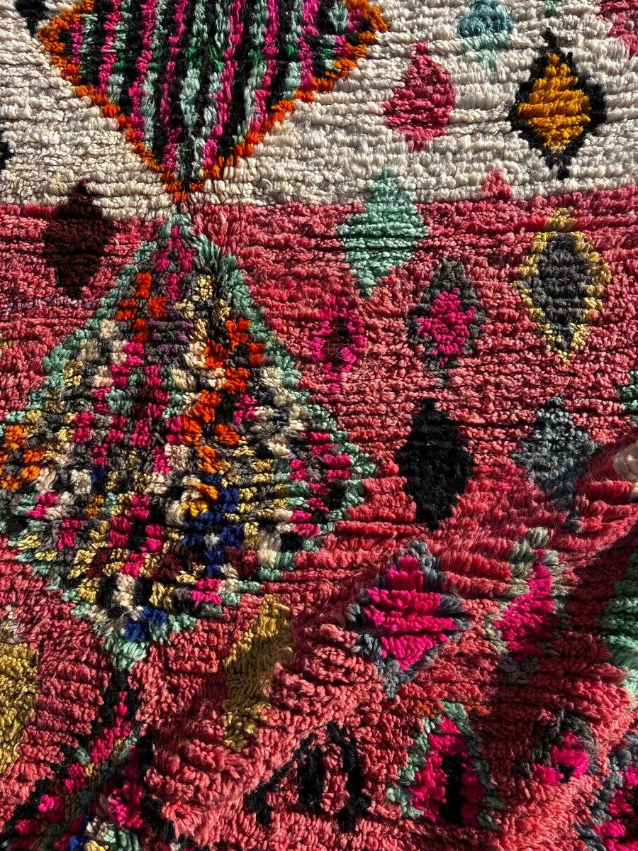 New pink Boujad Moroccan Berber rug.