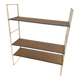 Etagère vintage 1960 String murale bois doré - 60 x 50 cm