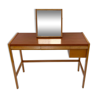 Vintage teak dressing table vanity by proj. b. fridhagen, bodafors, sweden 1960s