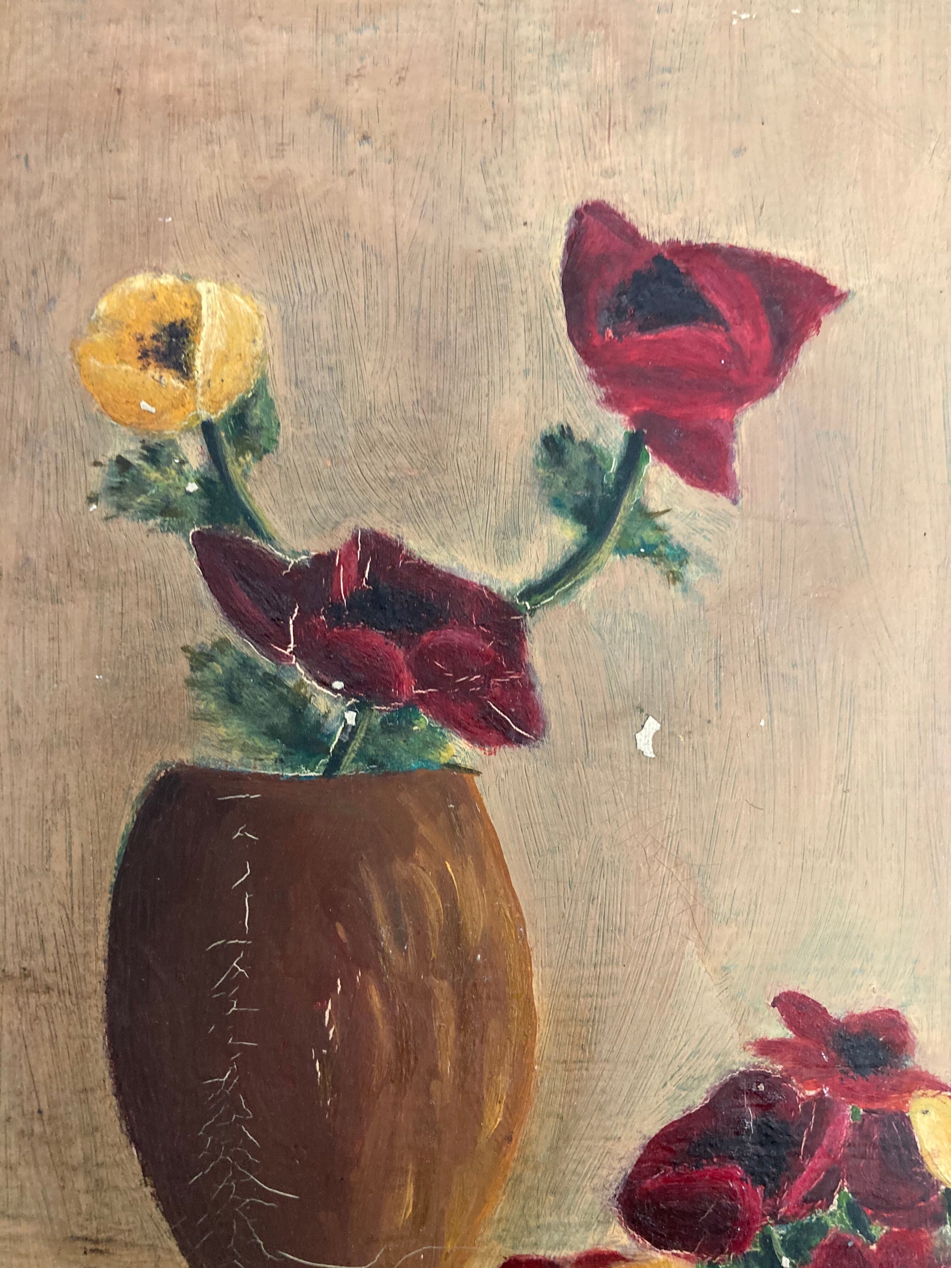 Oil on ancient canvas