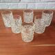 6 vintage italian clear pressed glass whiskey glasses