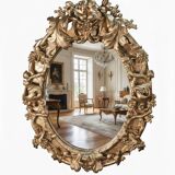 Louis XV rococo style gilded mirror, 130×100cm
