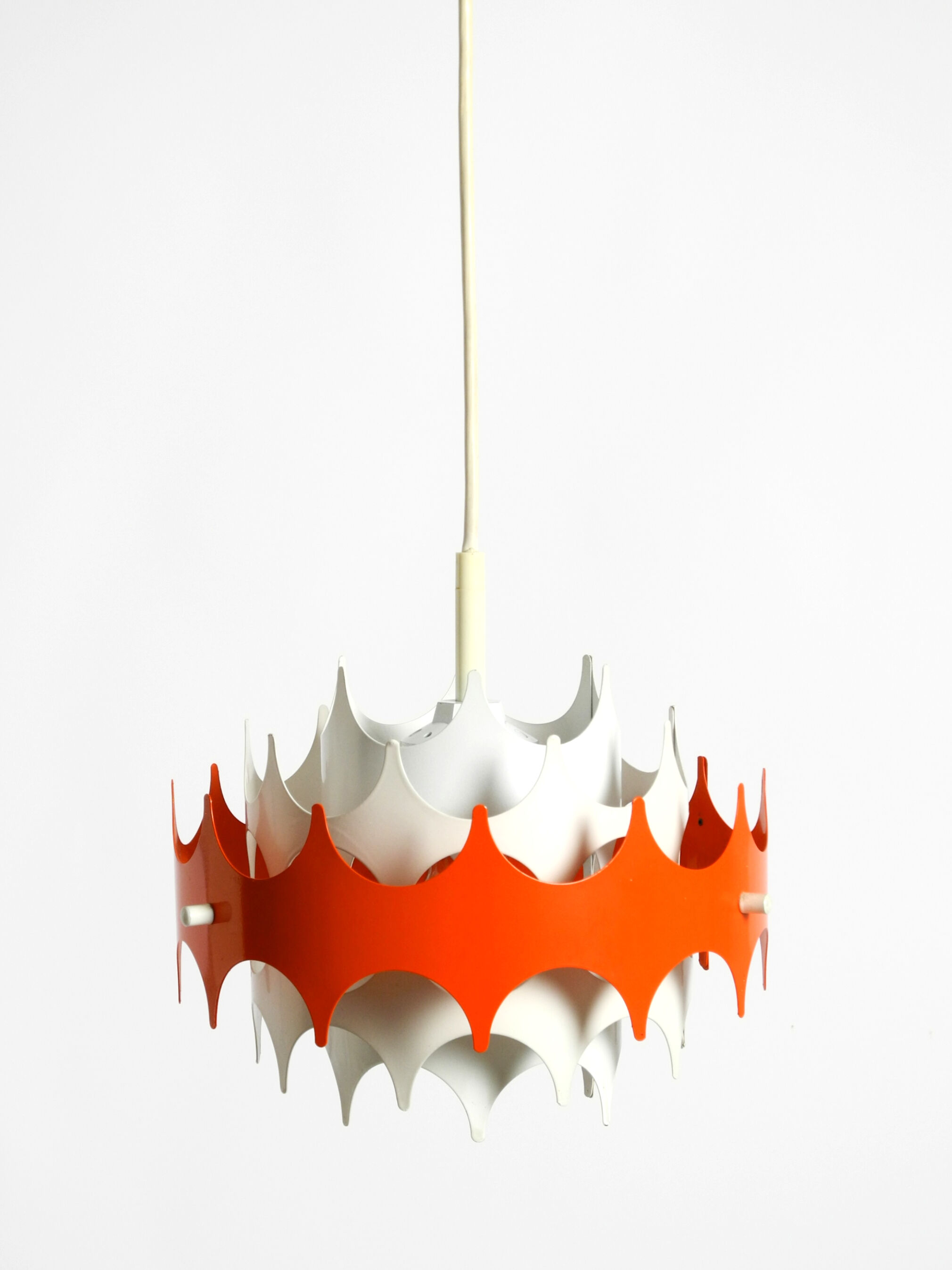 Beautiful small original 1960s Space Age metal pendant lamp by Doria