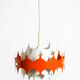 Beautiful small original 1960s Space Age metal pendant lamp by Doria