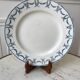 round dish in blue Iron Earth U&C Digoin Sarreguemines model Les Ternes late 19th century