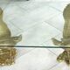 Coffee table swans hollywood regency swan brass design 1960