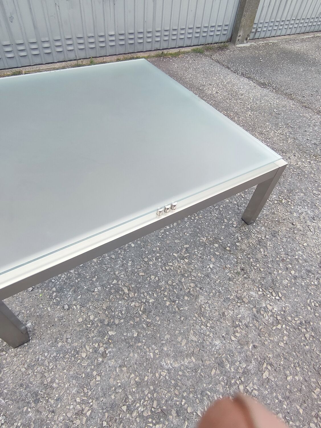 Table basse métal poli vintage 1950/1970