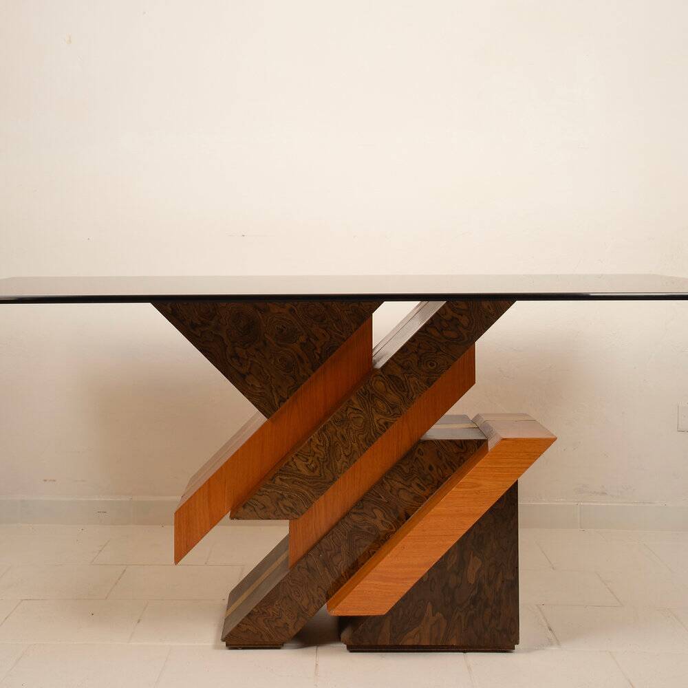 Postmodern sculptural table by Poggioli Italy 1970s