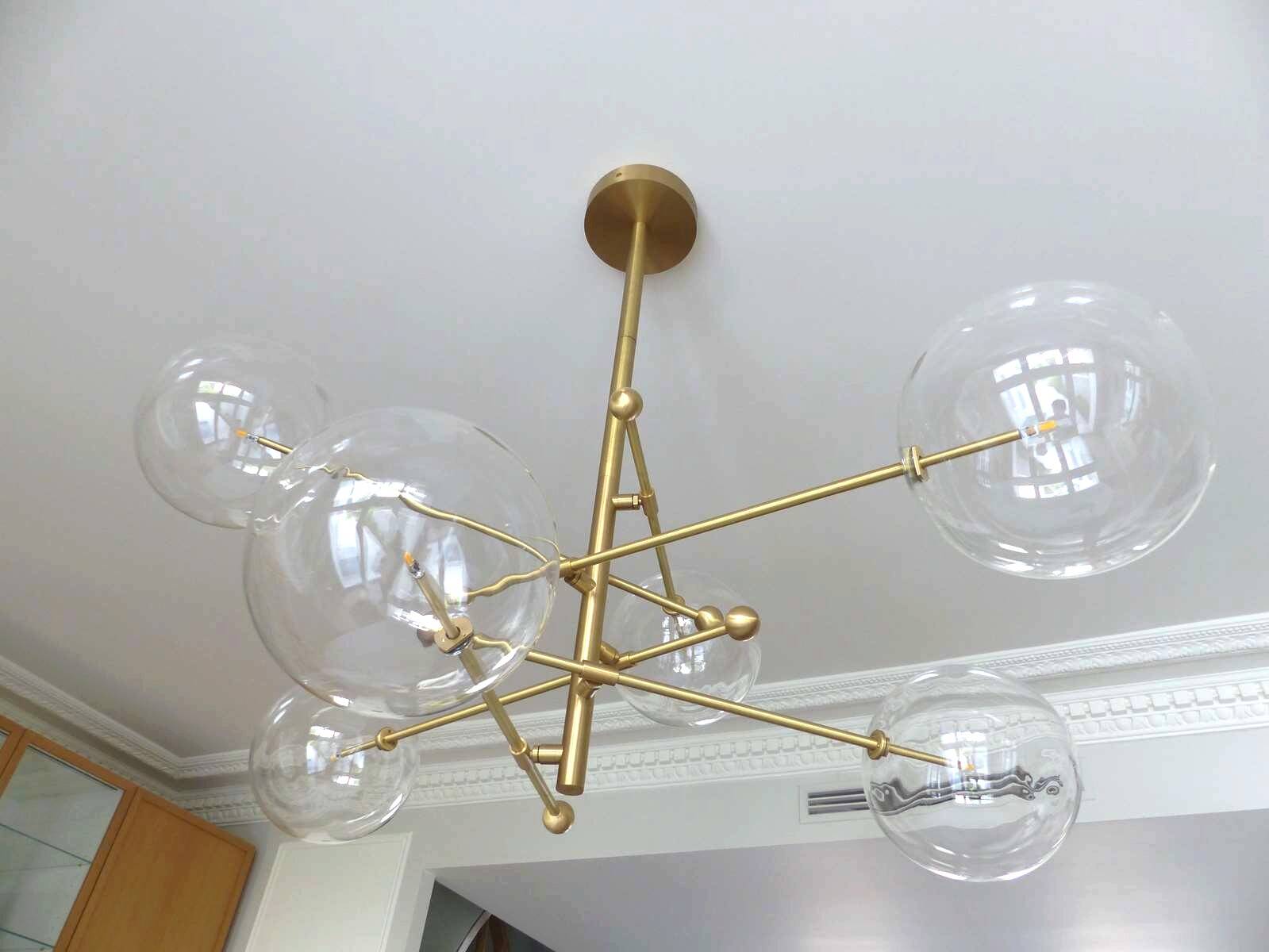 Suspension en laiton & verre Borosilicate " RD15 6 ARMS " design Schwung