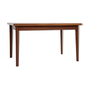 Table à manger rectangulaire danoise du milieu du siècle en teck des années 1960 - avec des extensions cachées