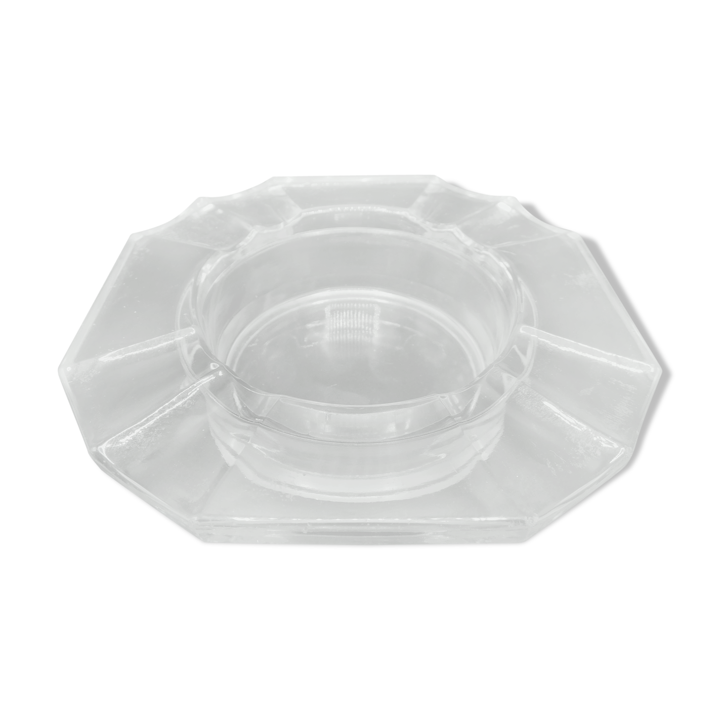 Thick glass ashtray from the 1920s - Octagon